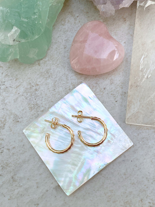 Textured Post Hoops | 14kt Gold Filled Earrings | Light Years Jewelry