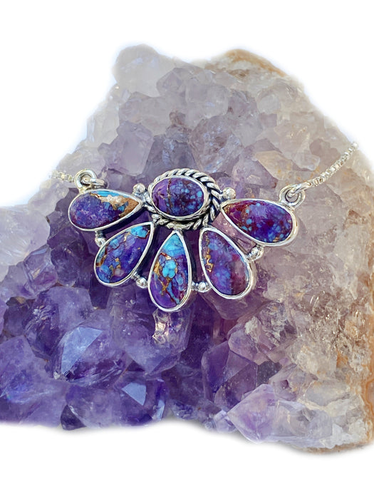 Purple Turquoise Necklace Sterling Silver Pendant Light Years