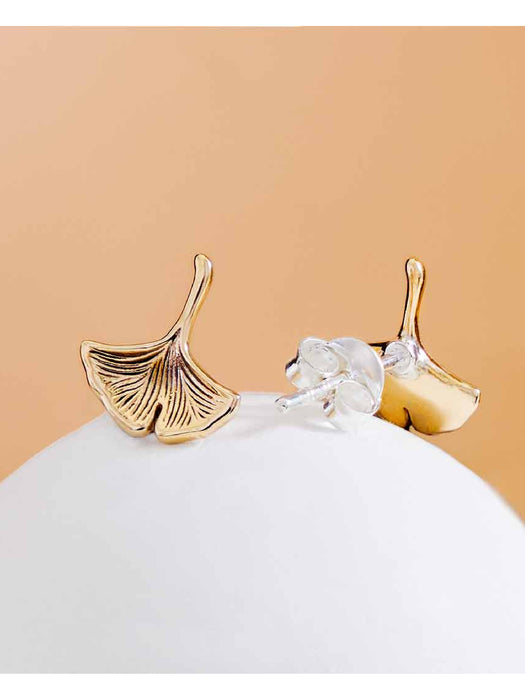 Bronze Ginkgo Leaf Posts | Sterling Silver Bronze Studs Earrings | Light Years