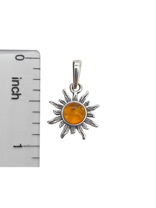 Petite Baltic Amber Sun Pendant | Sterling Silver | Light Years Jewelry