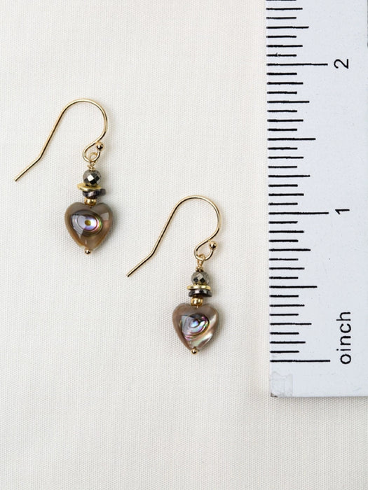 Alchemy Abalone Heart Dangles by Anne Vaughan | Gold Filled Earrings | Light Years