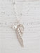 Angel Wing Pearl Charm Necklace | Sterling Silver Chain Pendant | Light Years