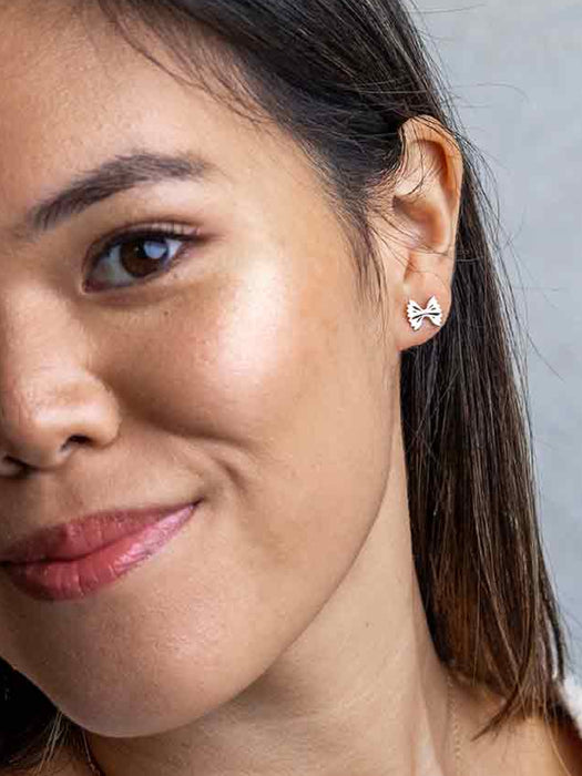 Bronze Bowtie Pasta Posts | Sterling Silver Stud Earrings | Light Years