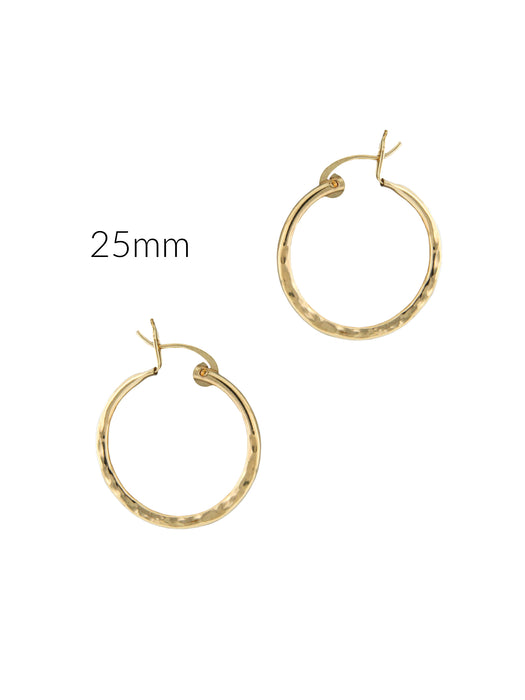 Hammered Pincatch Hoops | 14kt Gold Filled Earrings | Light Years Jewelry