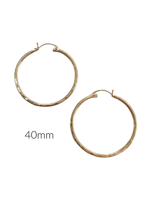 Hammered Pincatch Hoops | 14kt Gold Filled Earrings | Light Years Jewelry