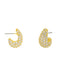 CZ Domed Drop Posts | Gold Plated Statement Studs Earrings | Light Years