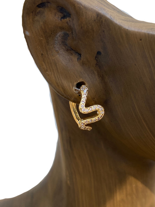CZ Snake Huggie Hoops | Gold Plated Earrings | Light Years Jewelry