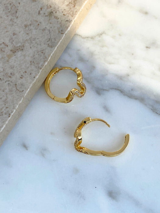 CZ Snake Huggie Hoops | Gold Plated Earrings | Light Years Jewelry