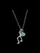 Music Note Charm Necklace | Sterling Silver Swarovski Pendant Chain | Light Years