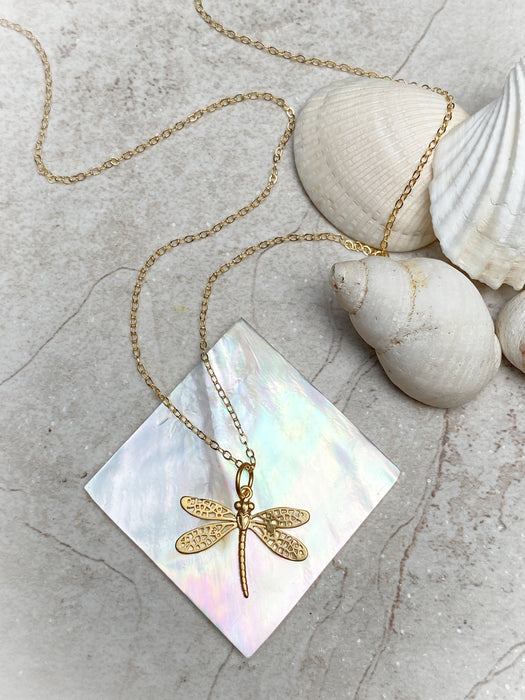 Matte Dragonfly Necklace
