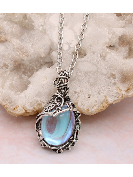 Magic Mirror Necklace | Silver Iridescent Fashion Chain Pendant | Light Years