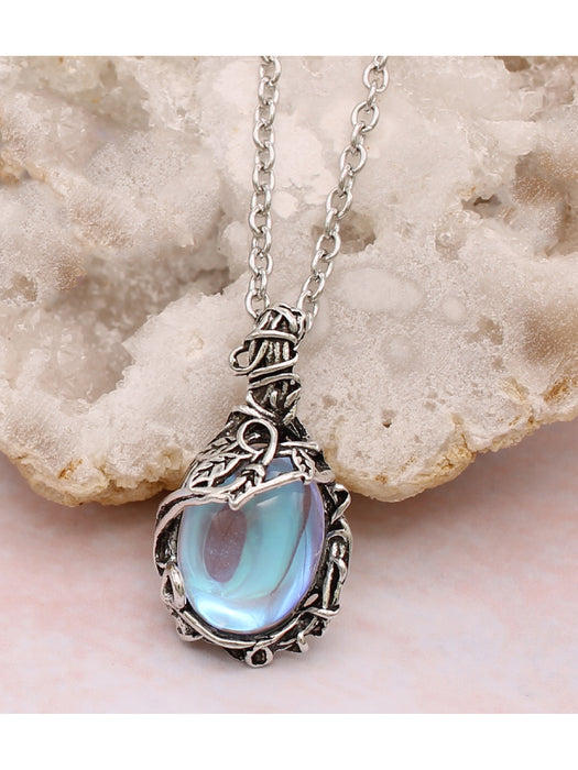 Magic Mirror Necklace | Silver Iridescent Fashion Chain Pendant | Light Years