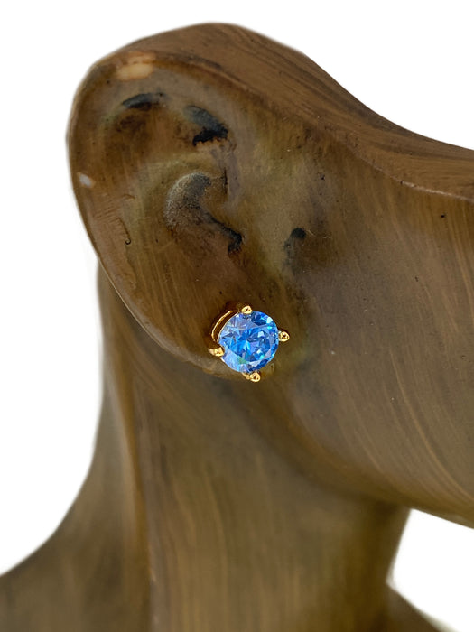 Prong Set Crystal Posts | Gold Plated Sterling Silver Studs Earrings | Light Years