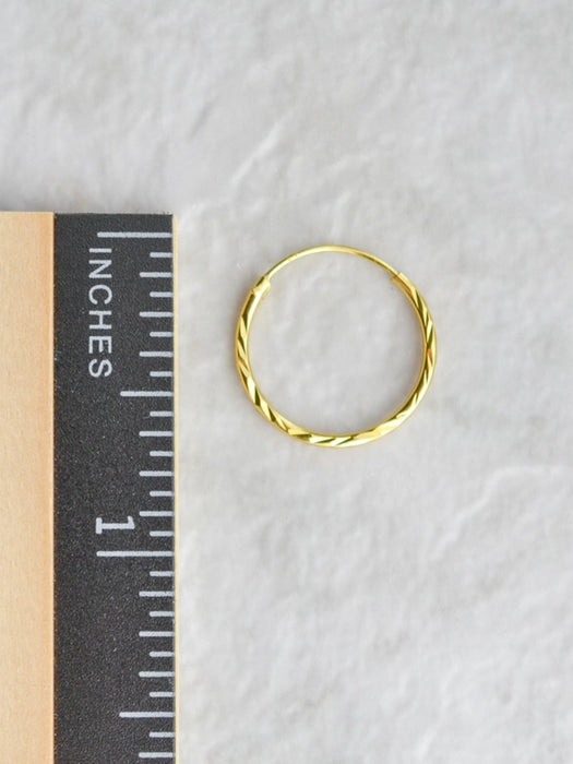 Diamond Cut Endless Hoops | 14kt Gold Vermeil Earrings | Light Years 