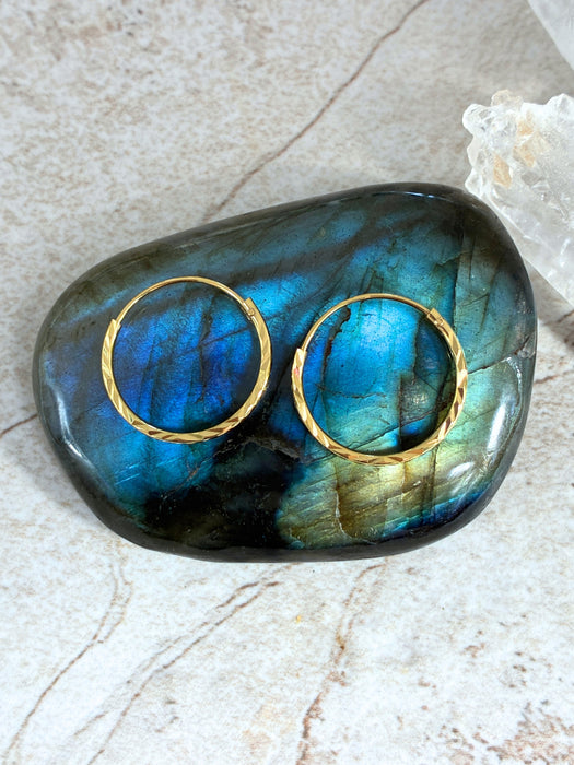 Diamond Cut Endless Hoops | 14kt Gold Vermeil Earrings | Light Years 