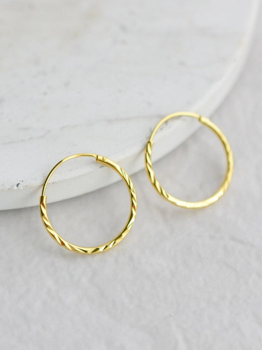 Diamond Cut Endless Hoops | 14kt Gold Vermeil Earrings | Light Years 