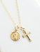 Miraculous Mary Cross Charm Necklace | Gold Filled Chain Pendants | Light Years