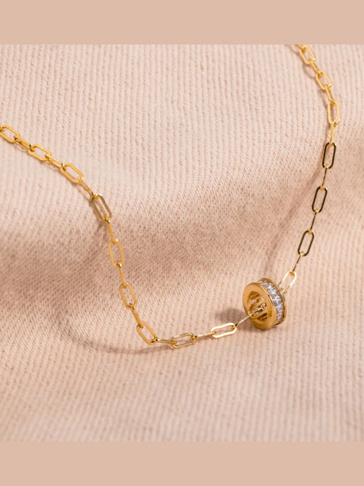 Floating CZ Ring Necklace | Gold Plated Pendant Chain | Light Years