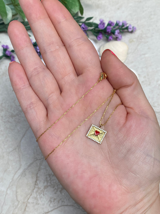 Sealed With a Heart Envelope Necklace | Gold Plated | Light Years Jewelry