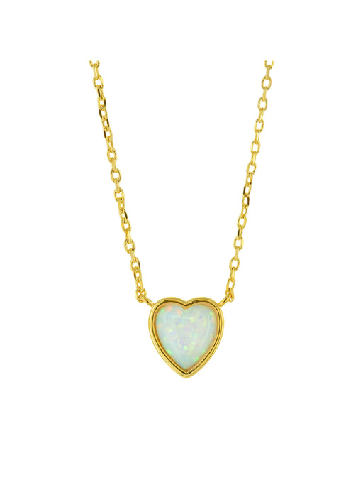 Opal Heart Necklace | Gold Plated Fashion Chain | Light Years Jewelry