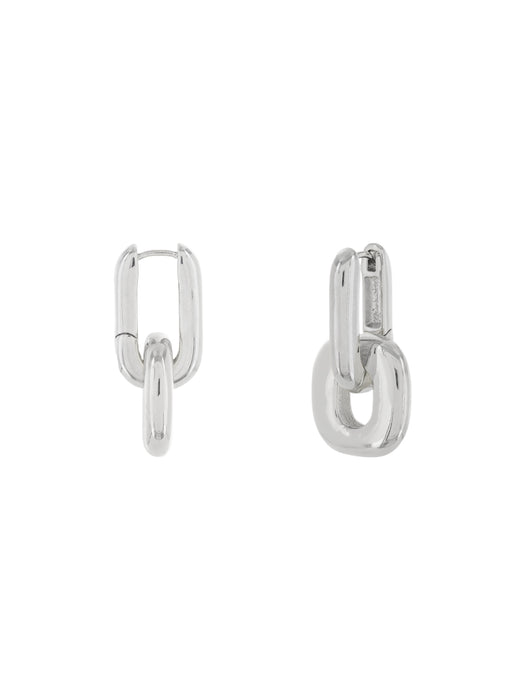 Thick Chain Linked Huggie Hoops | Silver Plated Earrings | Light Years