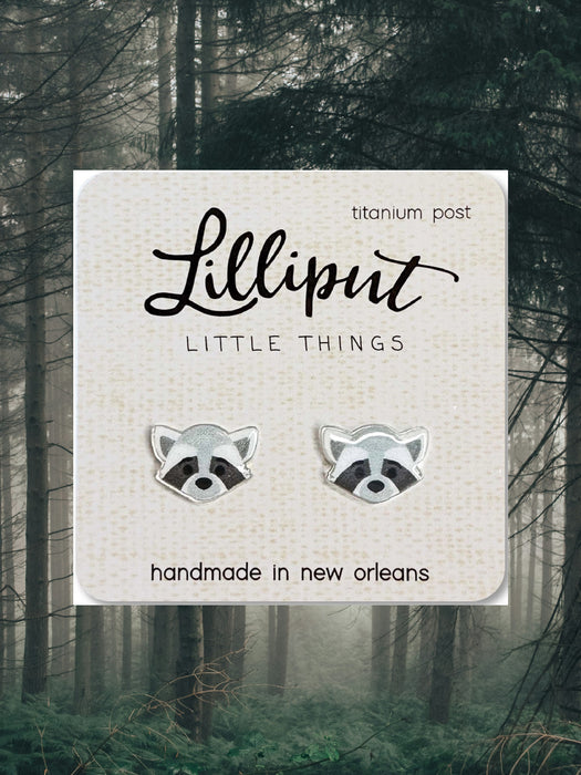 Raccoon Posts by Lilliput Little Things | Titanium Studs Earrings | Light Years