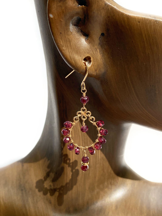 Beaded Gemstone Chandelier Dangles | 14kt Gold Filled Earrings | Light Years