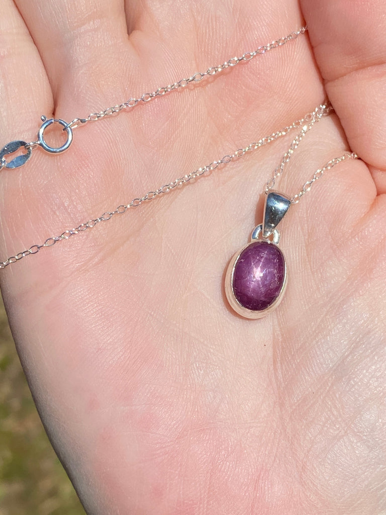 Star Ruby Necklace | Sterling Silver Pendant Chain | Light Years 