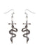 Snake & Sword Statement Dangles | Silver Fashion Earrings | Light Years