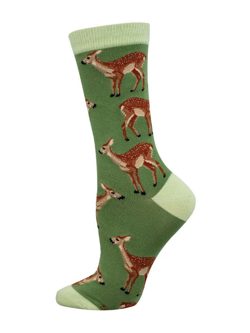 Fawning Over You Bamboo Socks | Green Deer Crew | Light Years