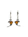 Baltic Amber Dolphin Dangles | Sterling Silver Beach Earrings | Light Years