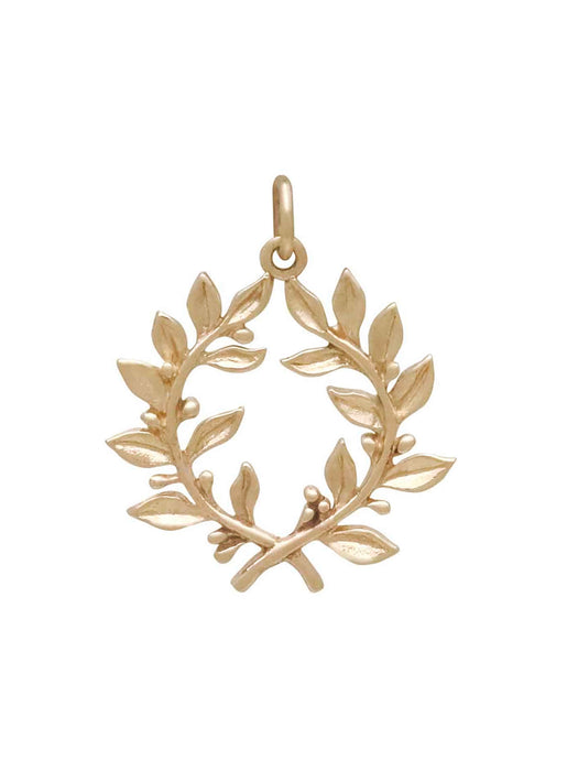 Laurel Wreath Bronze Pendant | Gold Vermeil Necklace | Light Years Jewelry