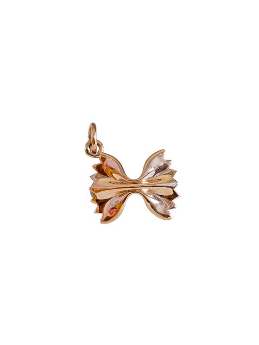 Bronze Bowtie Pasta Pendant | Golden Necklace Charms | Light Years Jewelry