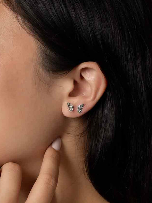 Split Butterfly Wing Posts | Sterling Silver Stud Earrings | Light Years