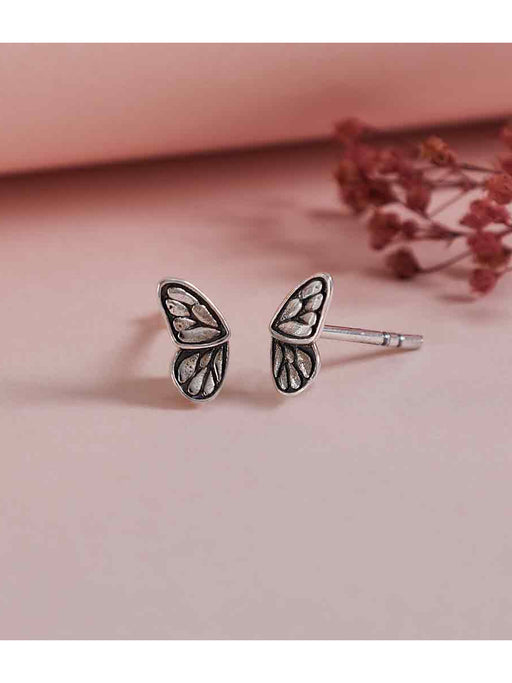 Split Butterfly Wing Posts | Sterling Silver Stud Earrings | Light Years