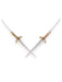 Crossed Sword Statement Necklace | Sterling Silver Bronze Festoon | Light Years