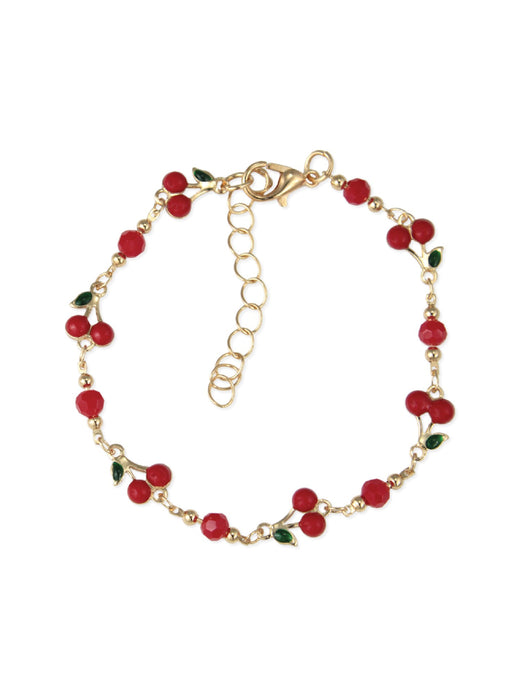 Bowl of Cherries Bracelet | Gold Tone Fashion Beads | Light Years Jewelry