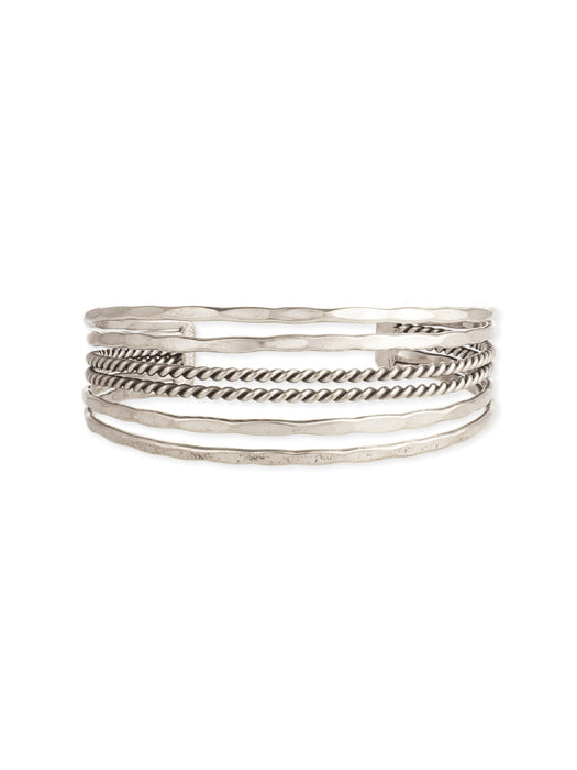 Hammered Twist Cuff Bracelet | Silver Plated Multi Metal | Light Years