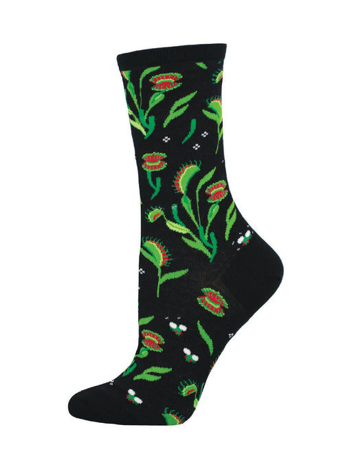 Venus Fly Trap Socks | Black Green Plant Crew Socks | Light Years Jewelry