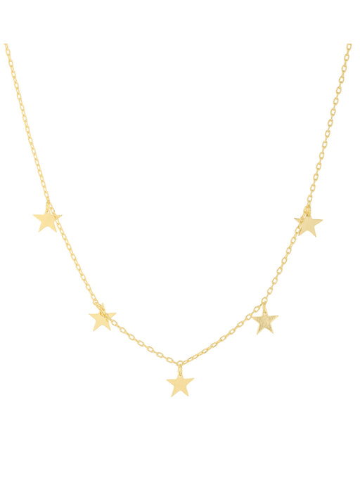 Floating Stars Charms Necklace | Gold Plated Fashion Chain | Light Years
