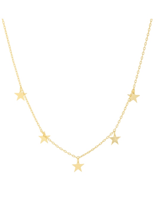 Floating Stars Charms Necklace | Gold Plated Fashion Chain | Light Years