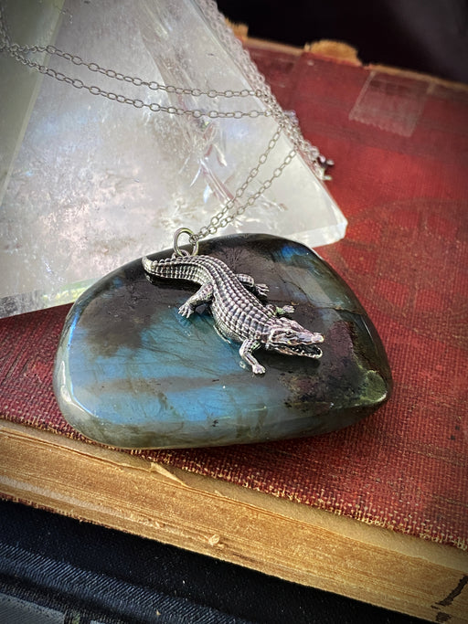 Alligator Necklace | Sterling Silver Rhodium Chain Pendant | Light Years