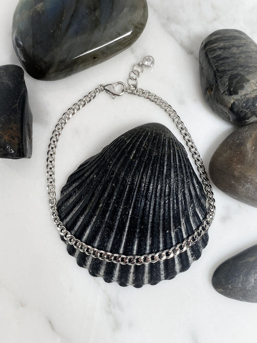 Classic Cuban Link Bracelet | Silver Plate Chain | Light Years Jewelry