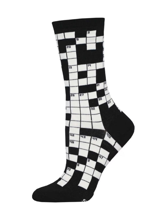 Crossword Puzzle Crew Socks | Gifts & Accessories | Light Years Jewelry