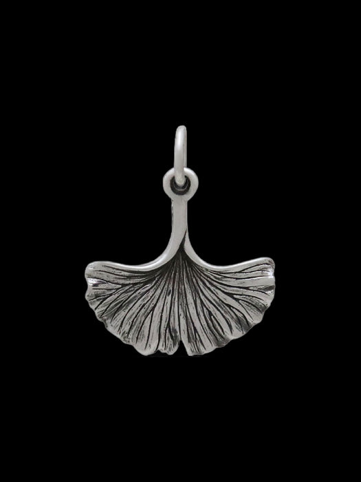 Ginkgo Leaf Pendant | Sterling Silver Bronze Charm Necklace | Light Years
