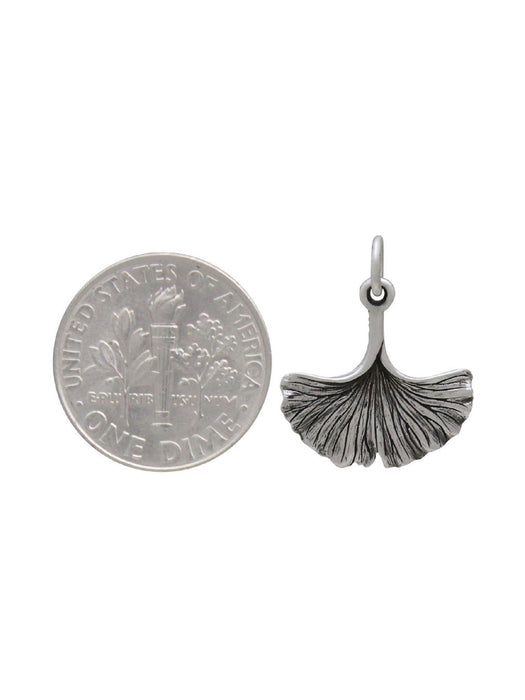 Ginkgo Leaf Pendant | Sterling Silver Bronze Charm Necklace | Light Years