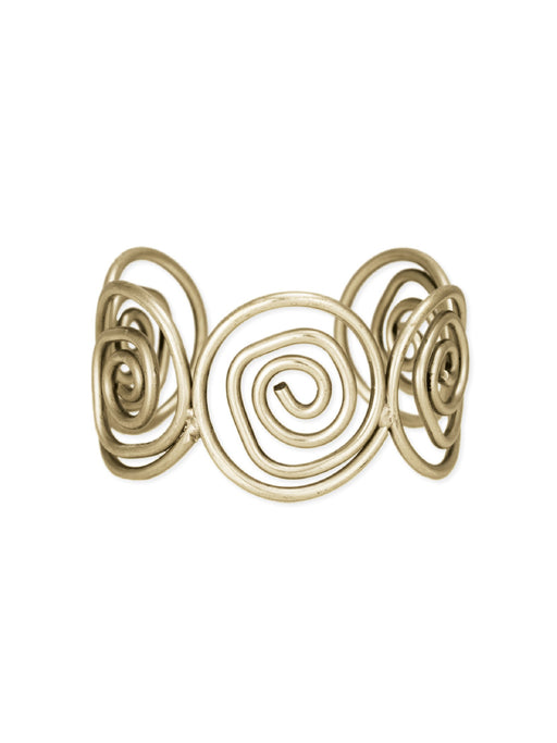 Spiral Cuff Bracelet | Gold Brass Indian Jewelry | Light Years