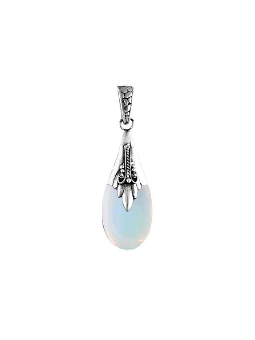 Opalite Drop Pendant | Sterling Silver Necklace Charm | Light Years