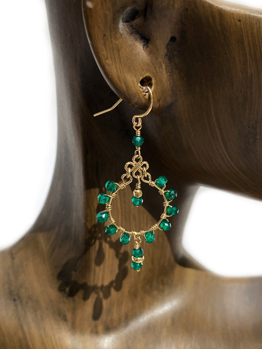 Beaded Gemstone Chandelier Dangles | 14kt Gold Filled Earrings | Light Years