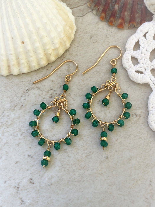 Beaded Gemstone Chandelier Dangles | 14kt Gold Filled Earrings | Light Years